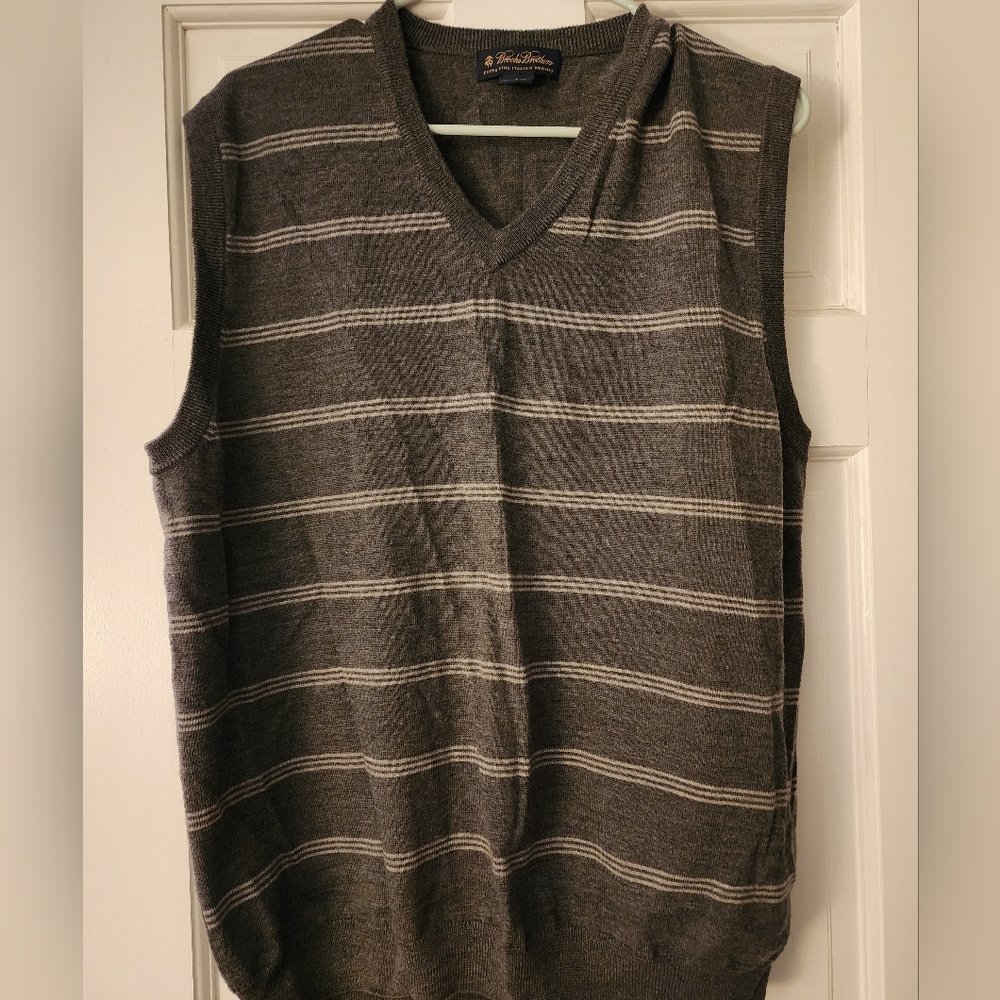 Brooks Brothers Gray Striped Sweater Vest